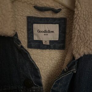 Goodfellow & Co Blue Denim Jacket with Cream Sherpa Lining